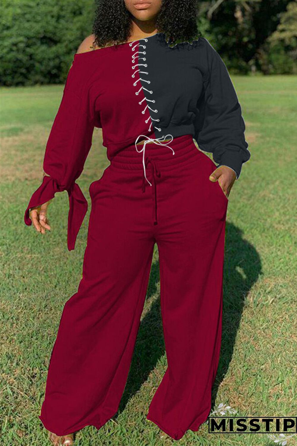 Gray Fashion Casual Long Sleeve Oblique Collar Regular Sleeve Short Patchwork Two Pieces