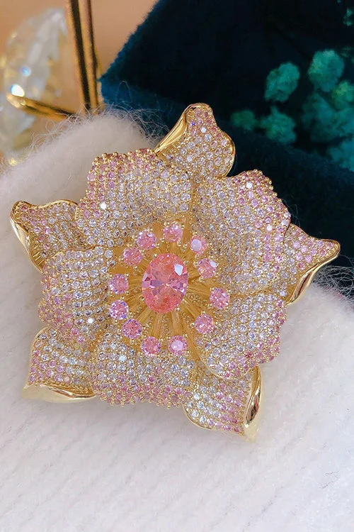  Blooming luxury Inspiring Elegance Flower Crystal Brooch