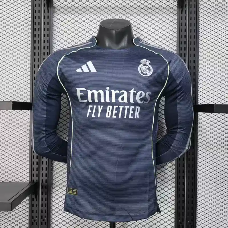 25/26 Player Version Real Madrid Long Sleeves Soccer Jersey Away