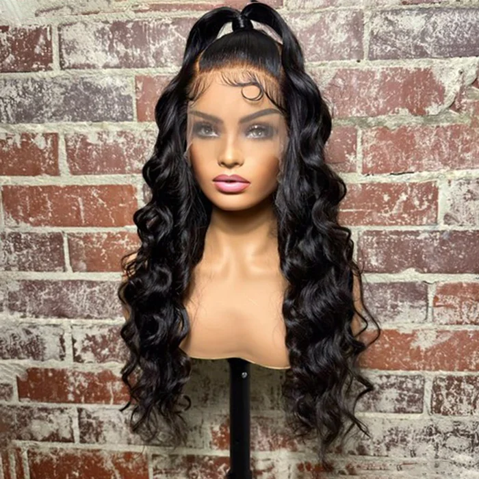 WeQueen 22 Inches 13x6 Body Wave with Up-do Lace Frontal Wigs 200% Density-100% Human Hair