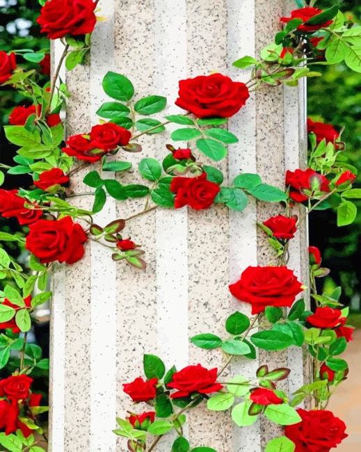 

Red Flowers – Paint By Numbers - 40*50CM, 501 Original