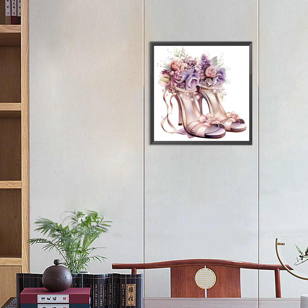 Diamond Painting - Full Round Drill - Flower High Heels(Canvas|30*30cm)
