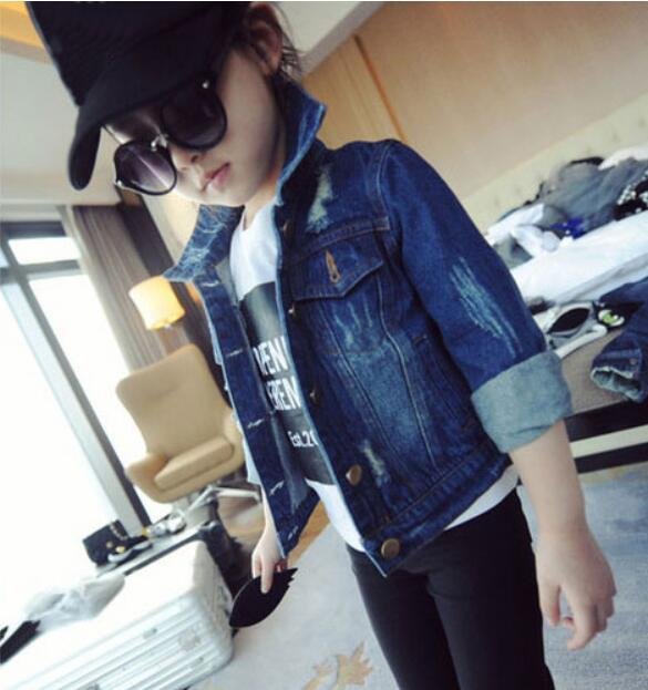 New 2020 Spring Girls Denim Jacket Embroidery Girls Clothing Long-Sleeved Denim Jacket Coat Mermaid Children Outerwear & Coats