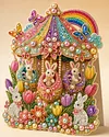 6pcs DIY Colorful Easter Diamond Painting 3D Greeting Card