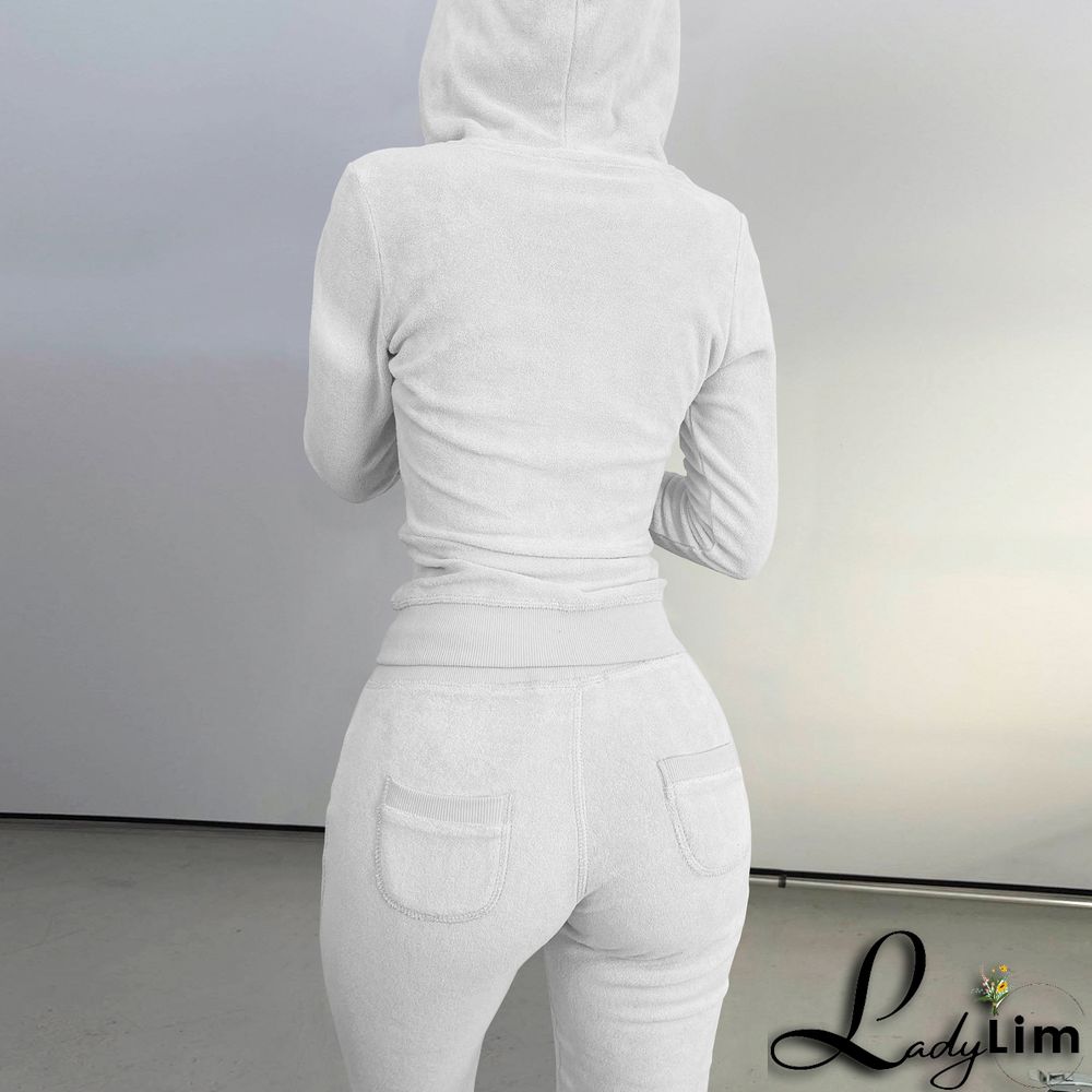 Women's Autumn/Winter Fleece Vest Hooded Three-Piece