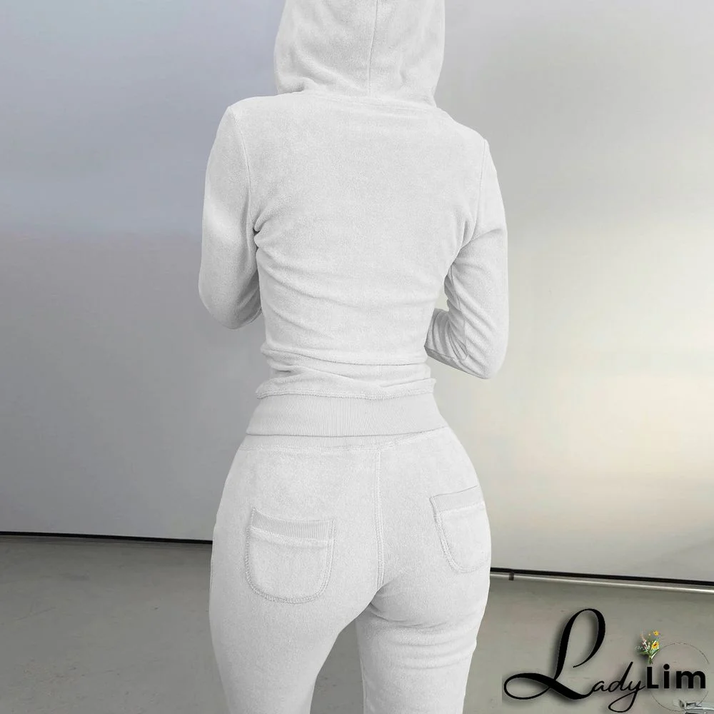 Women's Autumn/Winter Fleece Vest Hooded Three-Piece