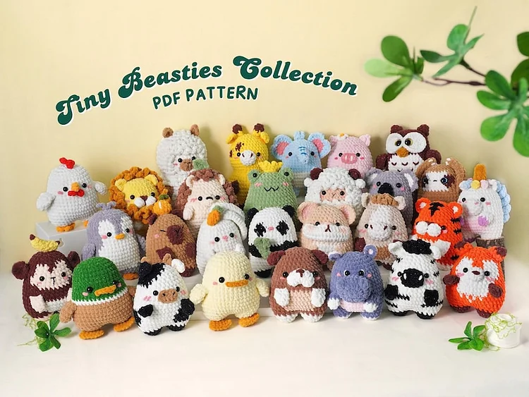 28in1 Tiny Beasties Collection Crochet Patterns 