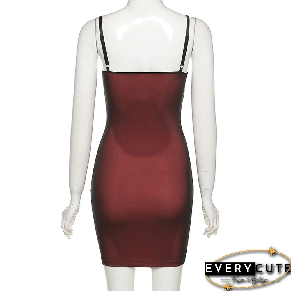 Mesh Double Layer Sexy Skinny Dress Women Sleeveless Party Bodycon Bandage Elastic Split Trend Clubwear Slim Outfit