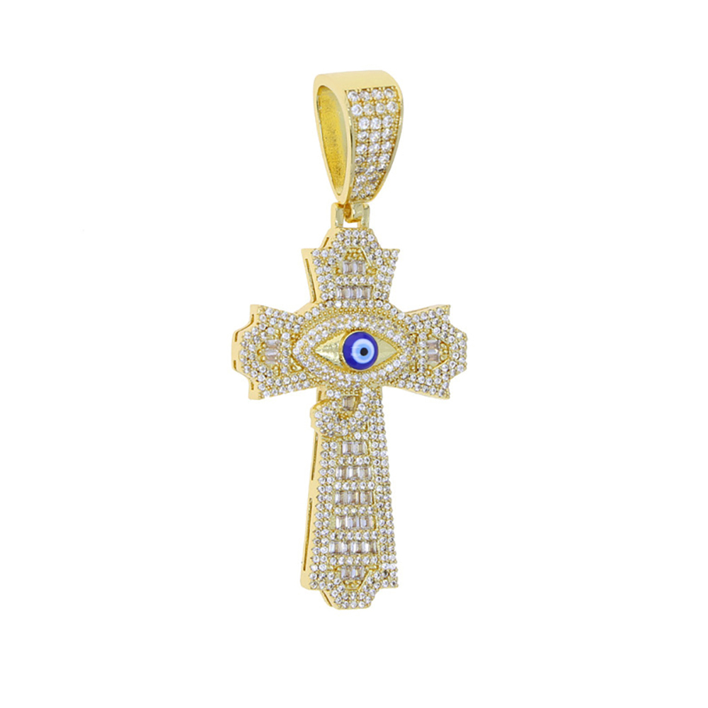 Iced Out Cross Shape Pave CZ Gold/Silver Pendants