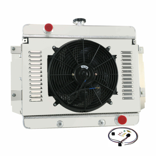 Alloyworks 4 Row Aluminum Radiator with Shroud Fan Relay For 1969-1970 ...