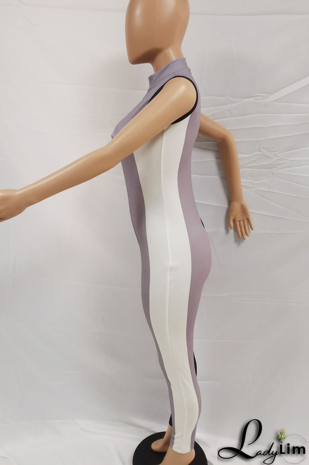 Black Gray Casual Street Print Split Joint Zipper Collar Regular Jumpsuits