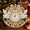 Acrylic Special Shape Xmas Angel Diamond Pearl Painting Clock Handicraft Hanging Kit
