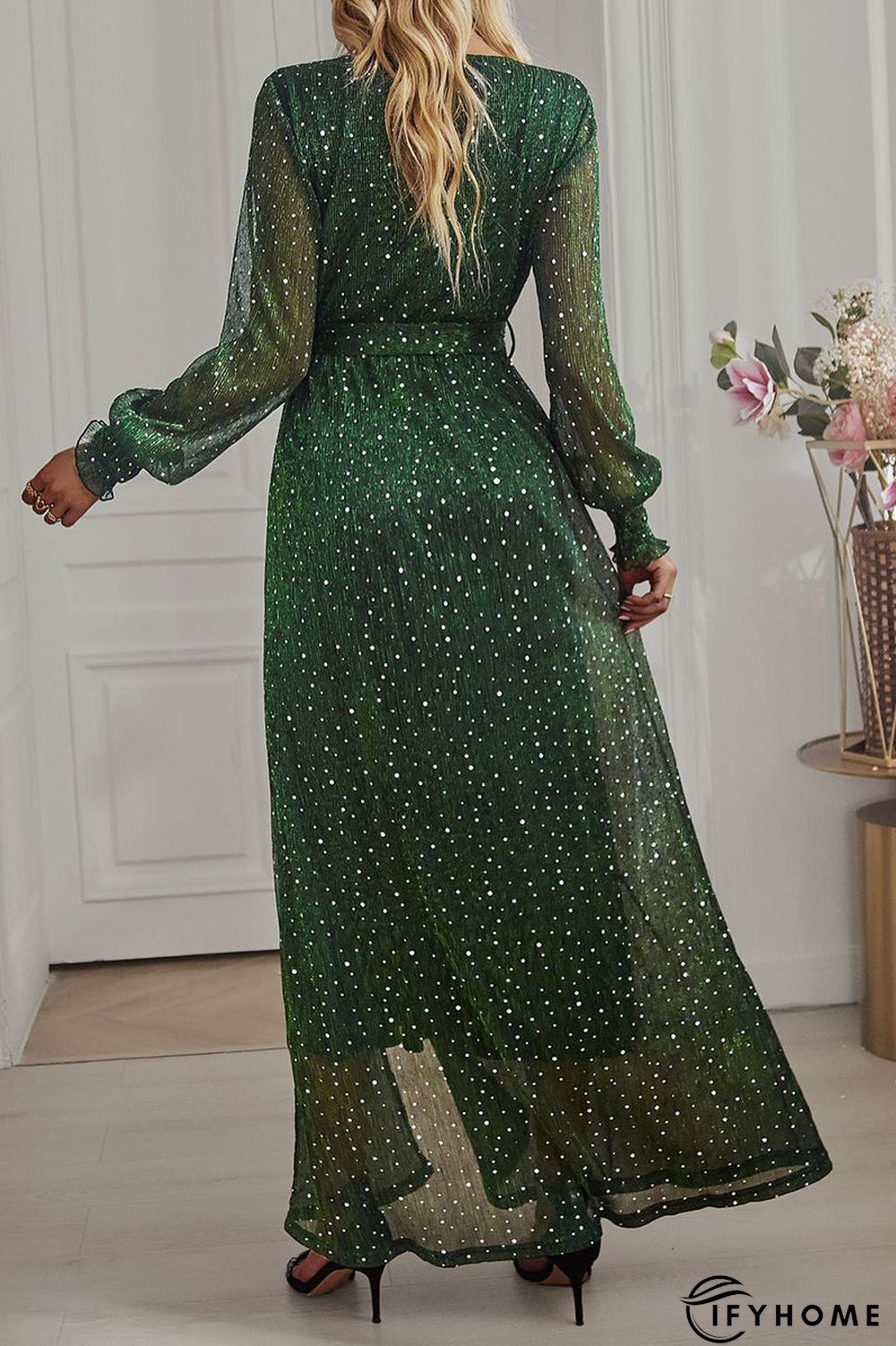 Elegant Formal Solid With Belt V Neck A Line Dresses(5 Colors) | IFYHOME