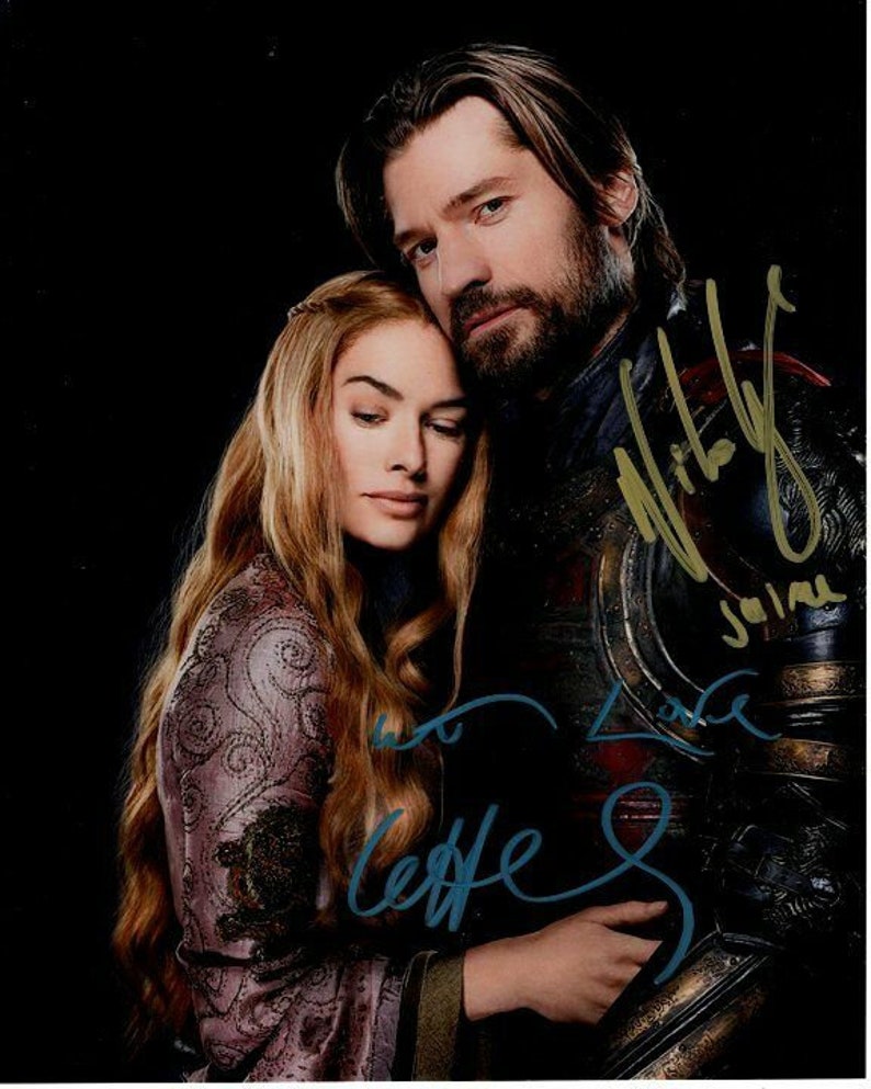 Nikolaj coster-waldau & lena headey autographed signed game of thrones Photo Poster painting