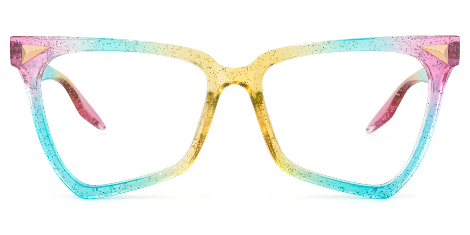 Cicely Blau-Bunt Geometrisch Brille Blau-Bunt