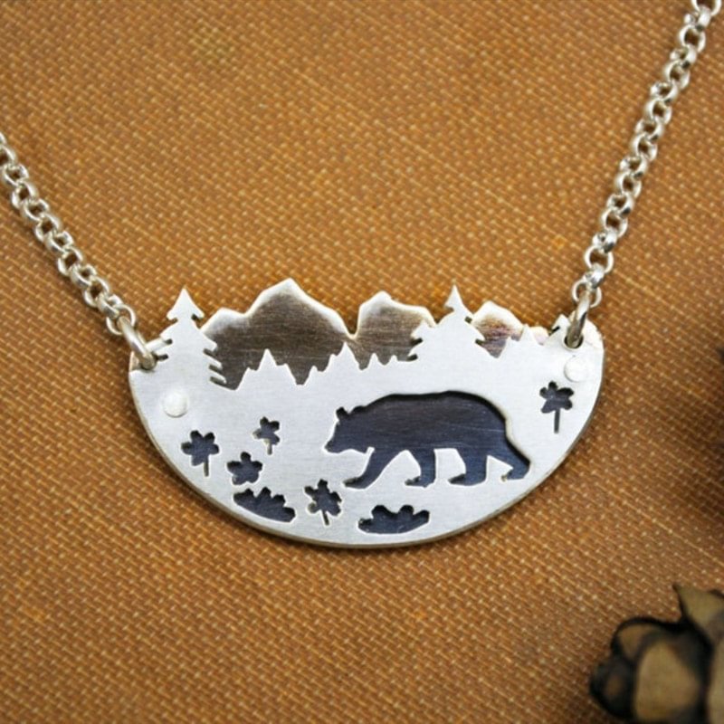 Forest Bear Pendant Necklace in  mildstyles