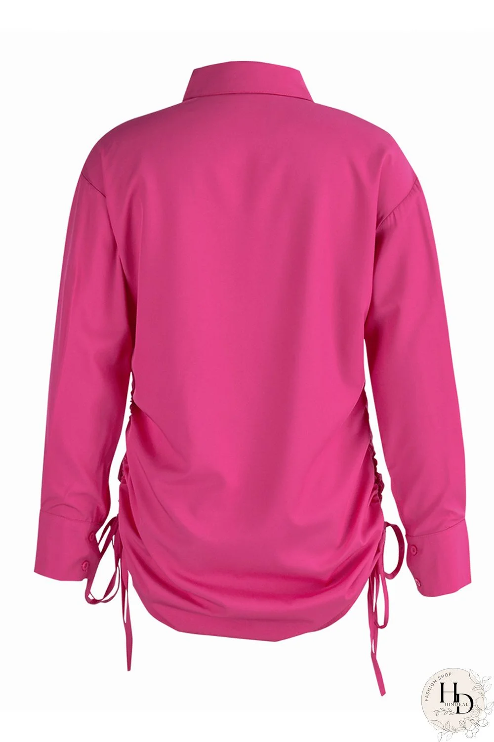 Yellow Fashion Casual Solid Bandage Hollowed Out Turndown Collar Shirt Dress