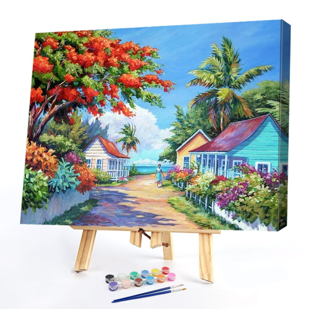 

50*40CM - Paint By Numbers - Seaside Town, 501 Original