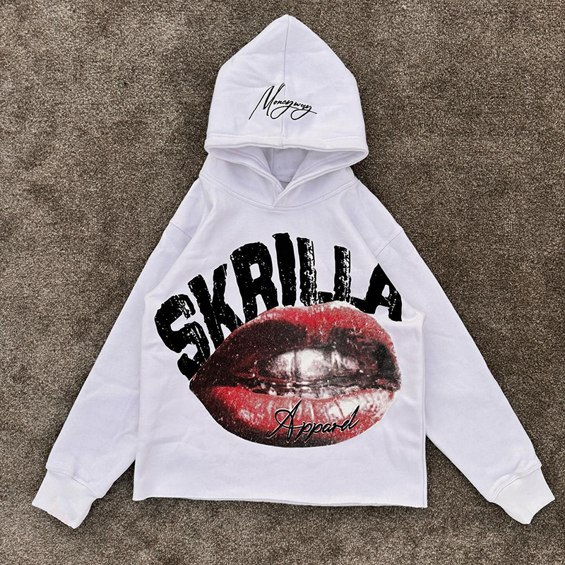 Street Hip Hop Mouth Print Hoodie