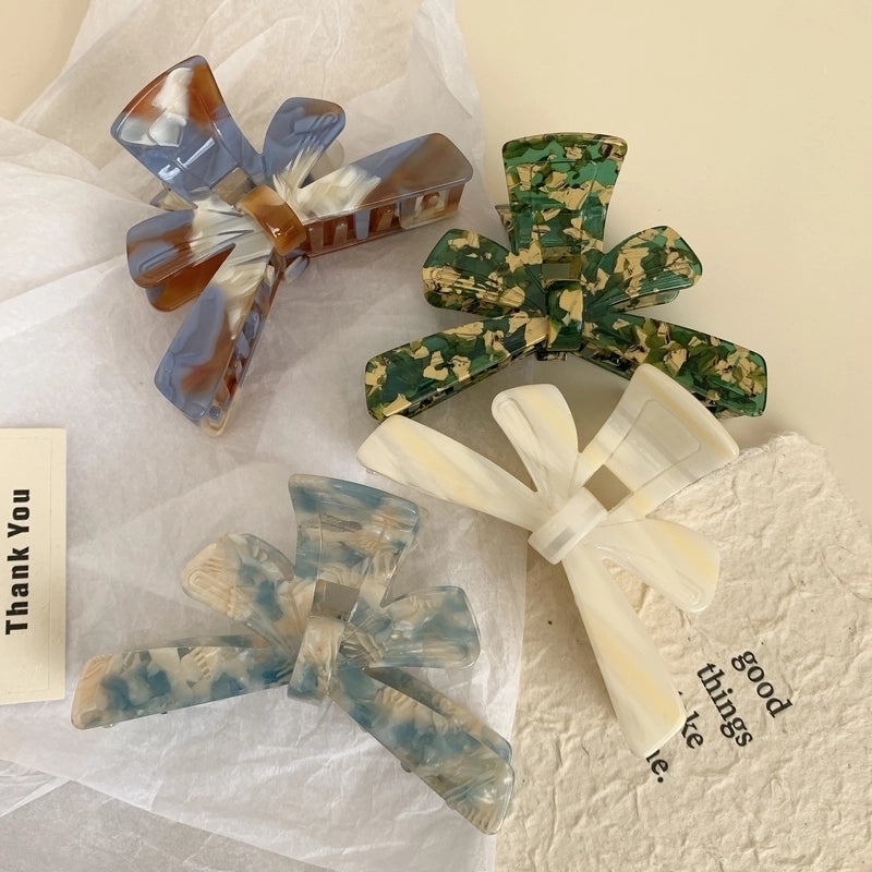 Summer New Bow Tie Acetate Grip French Oversized Hair Claw Back Head Updo High Sense Shark Clip Hair Accessories