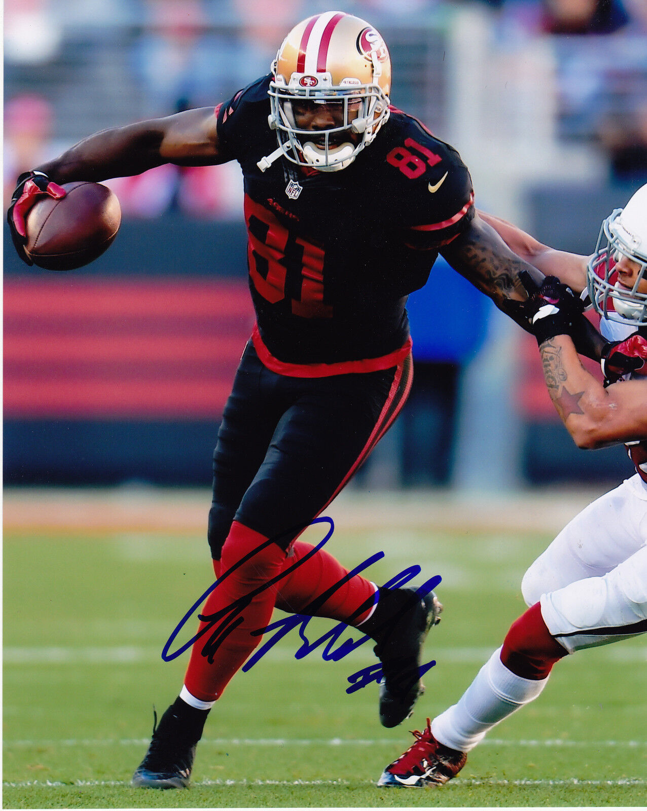 ANQUAN BOLDIN SAN FRANCISCO 49ERS ACTION SIGNED 8x10