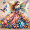 Diamond Painting-DIY Full Round Drill  Butterfly Fairy
