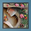Diamond Painting -DIY Round Drill Straw Hat Girl(40x40cm)