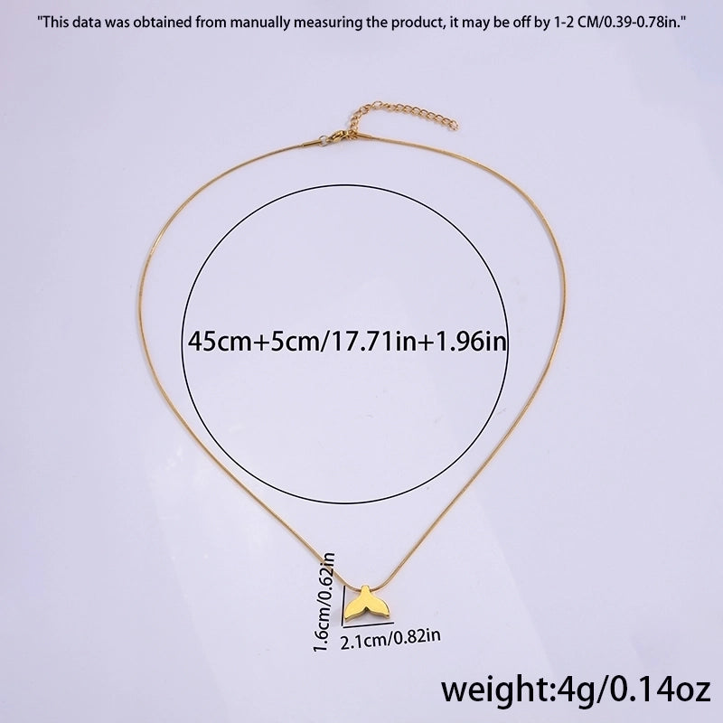 Elegant Lady Fish Tail Titanium Steel Pendant Necklace