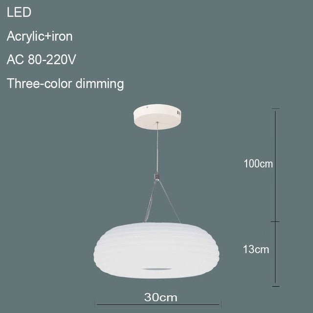 Nordic Pendant Lamp Round Simple Modern LED Acrylic Three-color Dimming Lamps Living Room Hotel Showroom Bar Art Restaurant Litg