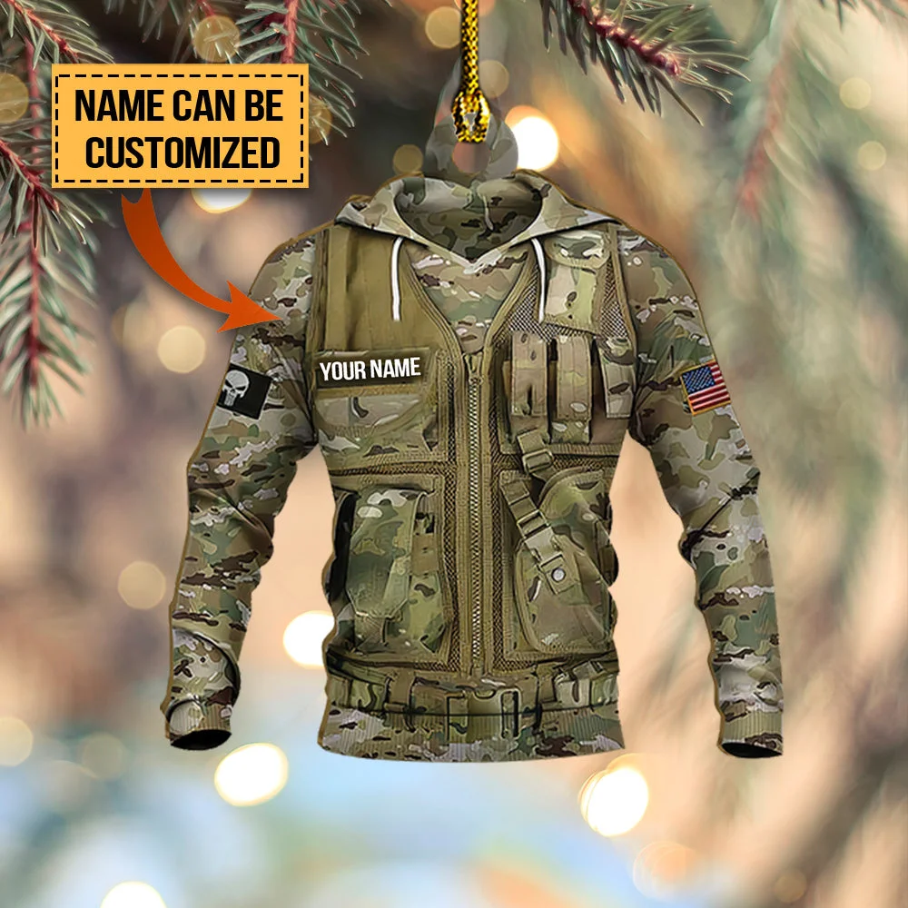 ARMY UNIFORM PERSONALIZED SHAPED ORNAMENT