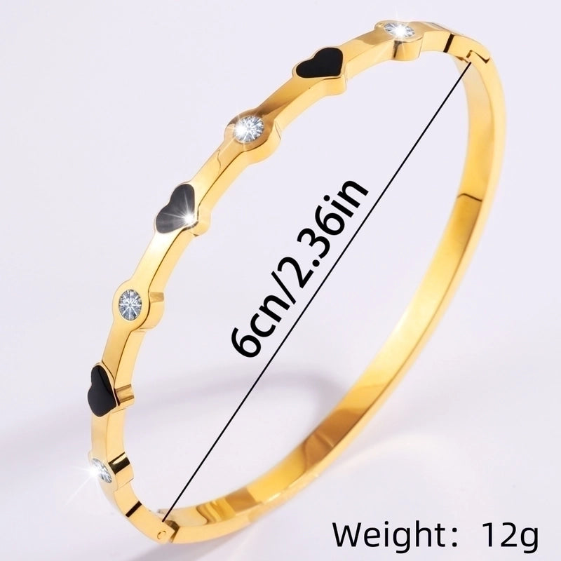 Casual Minimalist Classic Style Heart Shape 304 Stainless Steel Bangle In Bulk