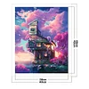 11CT Purple house - Stamped Cross Stitch - 40x46cm/15.75*18.11in