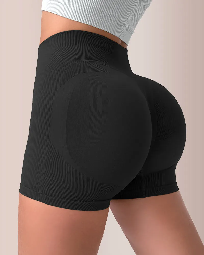 Seamless Ribbed Peach Lift Booty Shorts