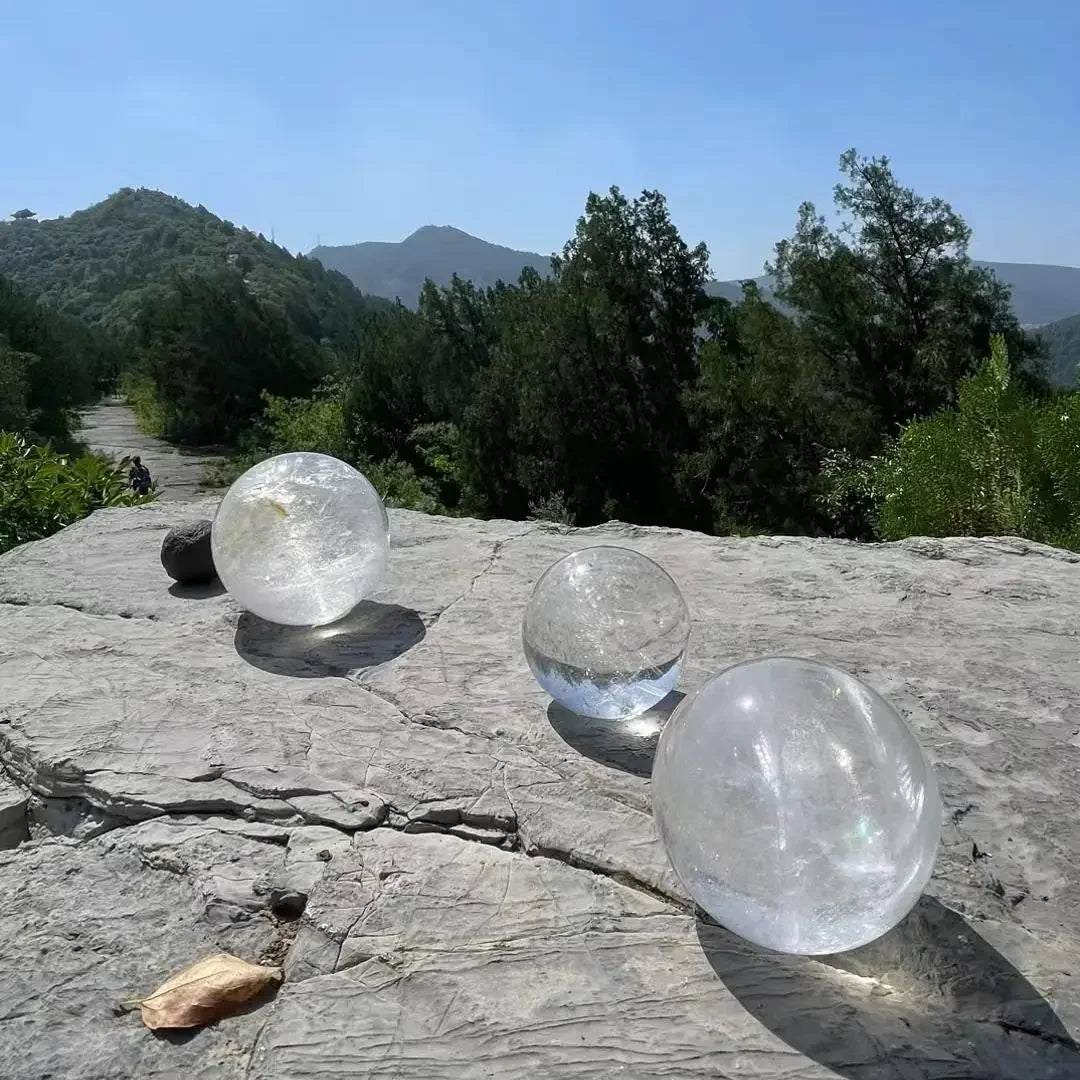 Natural Rainbow Clear Quartz Crystal Sphere/Chakra Healing/AAA Becky's Charms