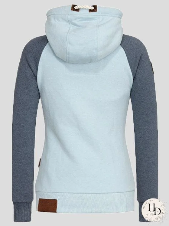 Women's Colorblock Zip-Up Hoodie