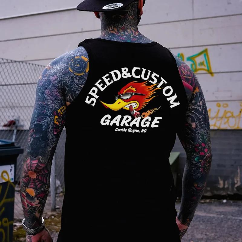 SPEED&CUSTOM GARAGE Hot Rod Bird Print Men's Vest