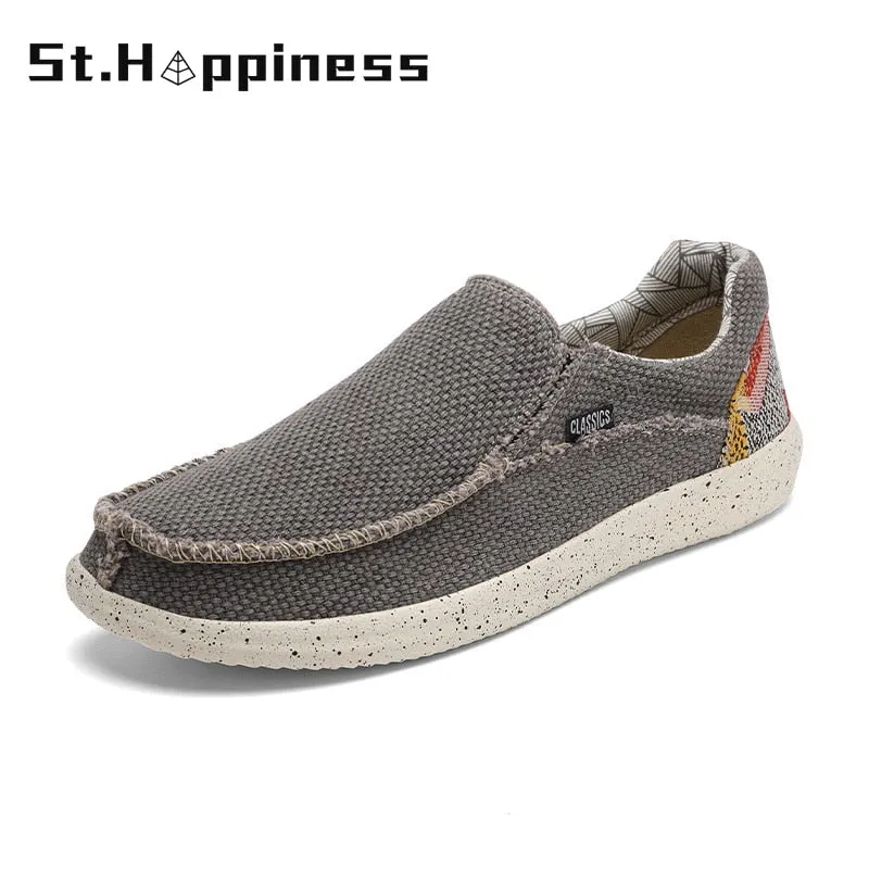 2021 Summer New Men's Canvas Boat Shoes Outdoor Convertible Slip On Loafer Fashion Casual Flat Non-Slip Beach Shoes Big Size 48
