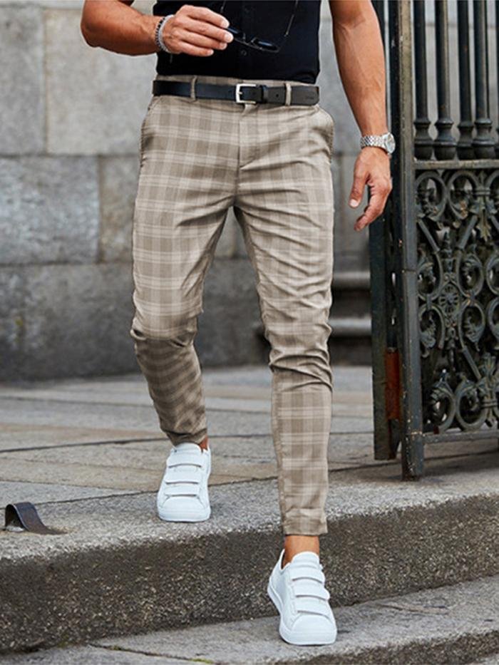 plus size mens plaid pants