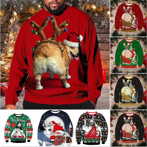 2022 Christmas New Funny Humor Pullover