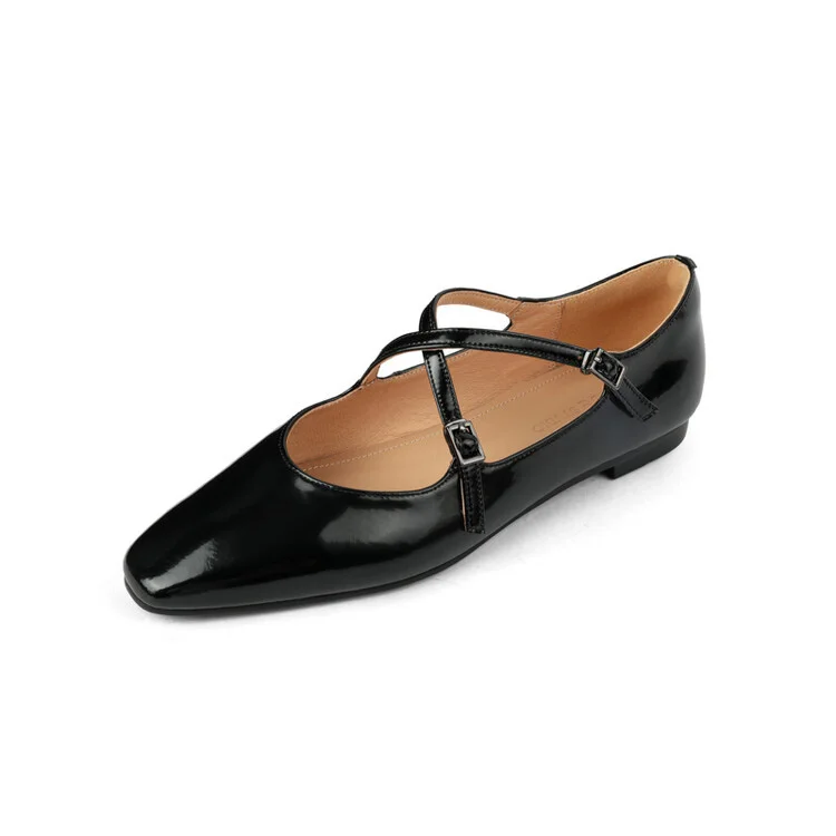 Women's Shallow Round Toe Retro Casual Cowhide Shoes-PABIUYOU- Women's Fashion Leader