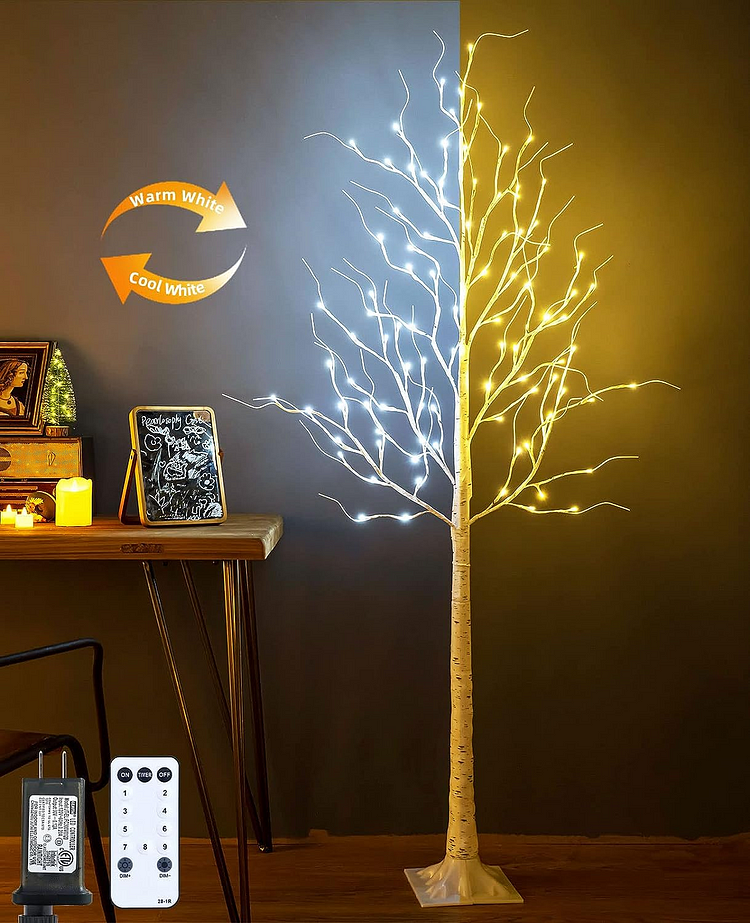 🔥kukelife🔥5' Warm White Micro Light Birch Tree