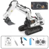 2.4Ghz 11 Channel Remote Control Excavator Toy RC Construction Bulldozer Dump Truck Alloy Vehicles Toys With Light And Sound Birthday Christmas Gifts