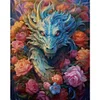 >SALE<Full Embroidery Eco-cotton Thread 11CT Print Flower Dragon Cross Stitch 50x60cm