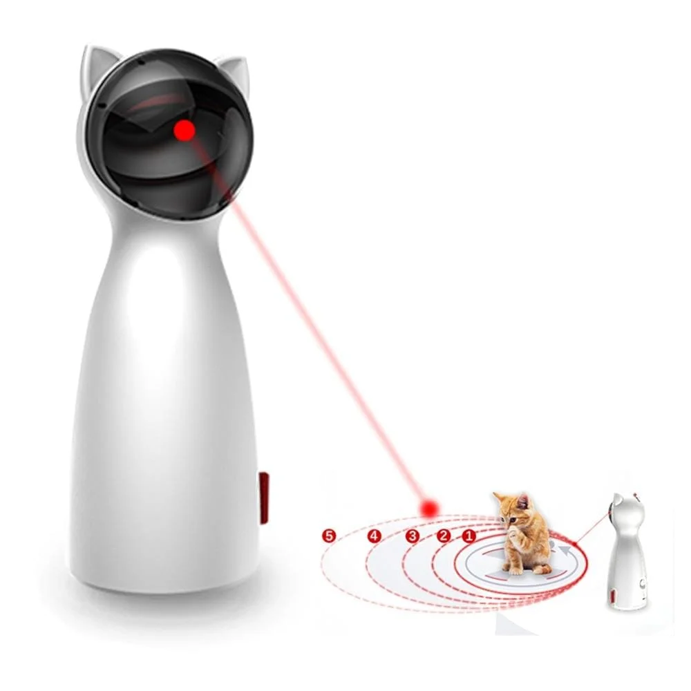 Automatic Laser Pointer For Cats - USB Charging/Battery Powered