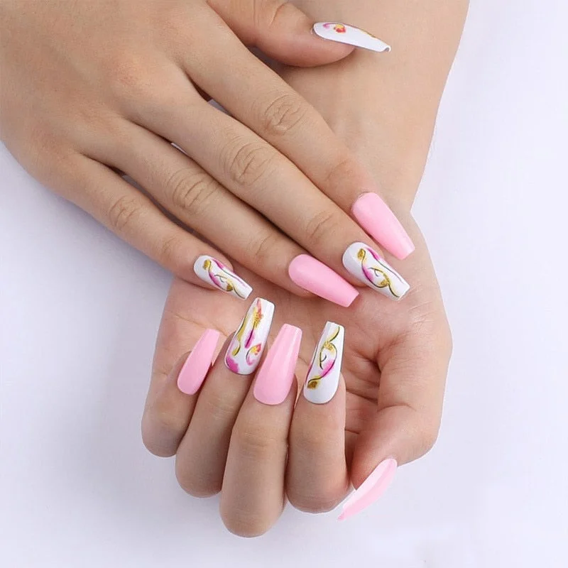 24pcs Khaki Dye Matte Frosted Fake Nails stiletto Dark Blue Color Pointed Head Long Style Wearable ABS Resin Finished Fingernail-Nail Inspo