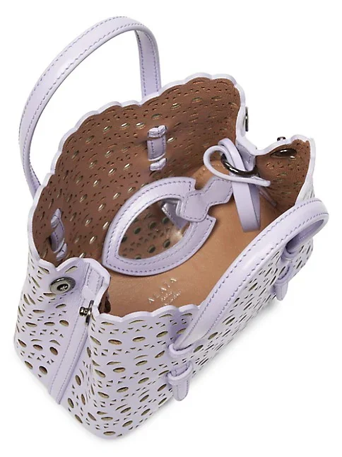 Ala&iuml;a Mini Mina Perforated Leather Tote bag