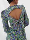 Sexy Fashion Round-Neck Floral Print Backless Split-Side Midi Dress
