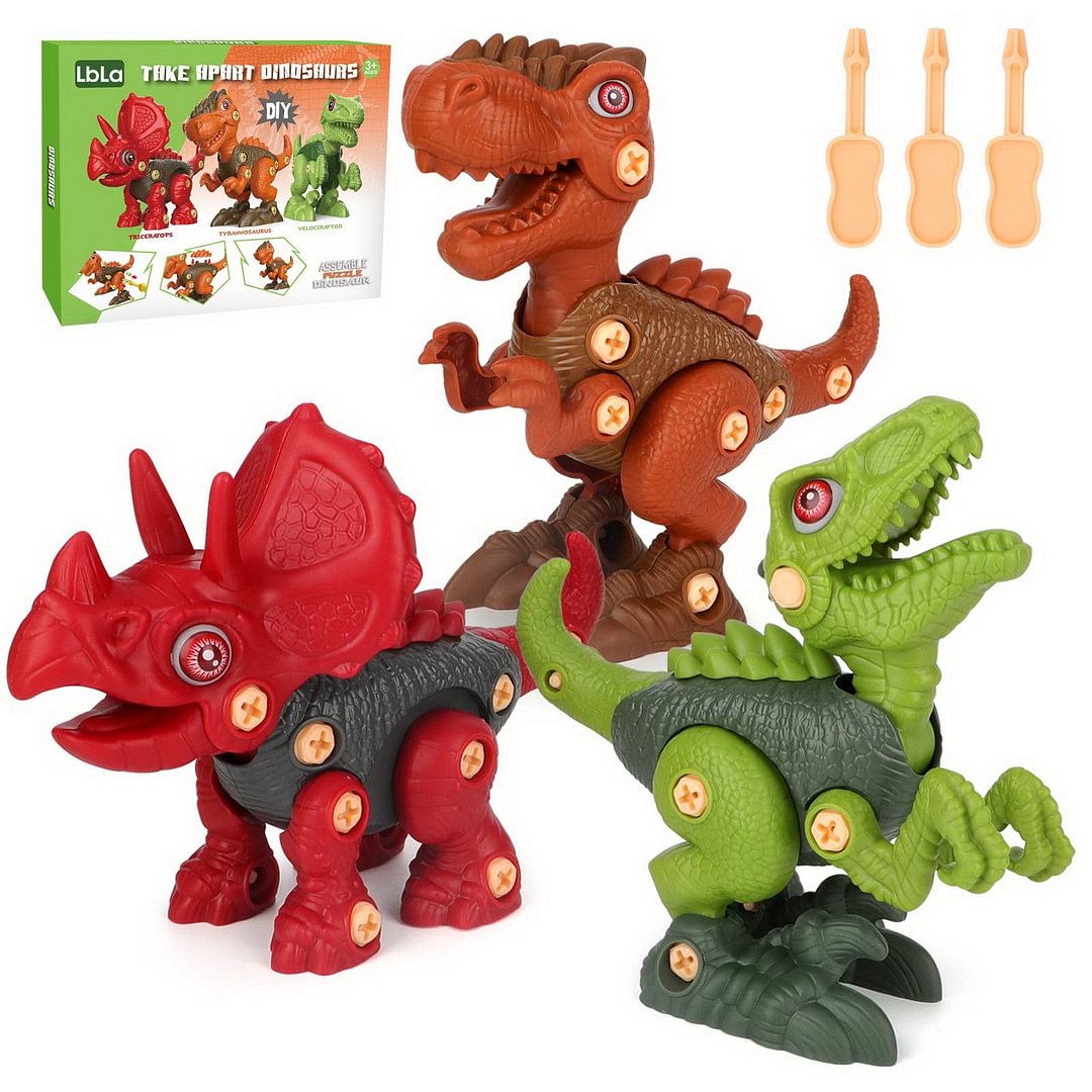 Take Apart Dinosaur Toys for Kids 3 Pack Dino Set Building Toys