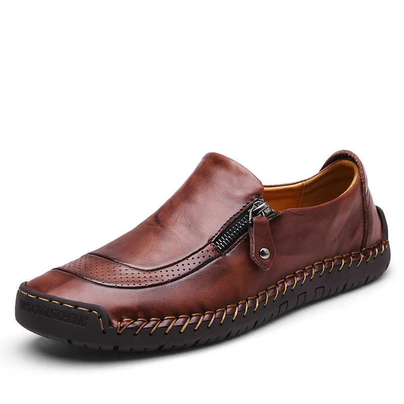 Men's Genuine Leather Breathable Flats Driving Shoes | ARKGET