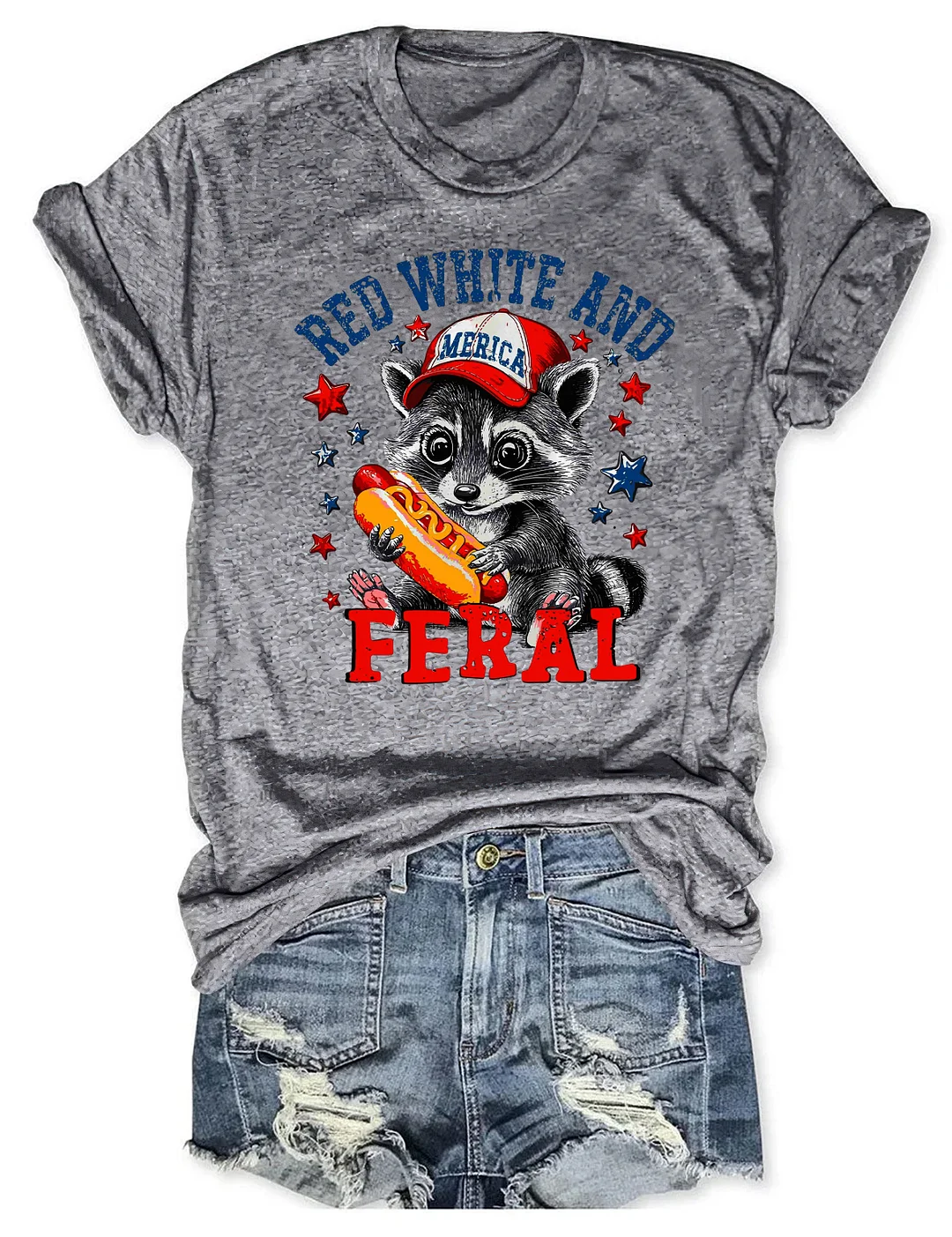 Red White And Feral T-shirt